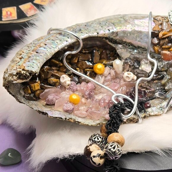 Abalone Shell Crystal Charmed Altar Magicks Amulet - Picture 4 of 5